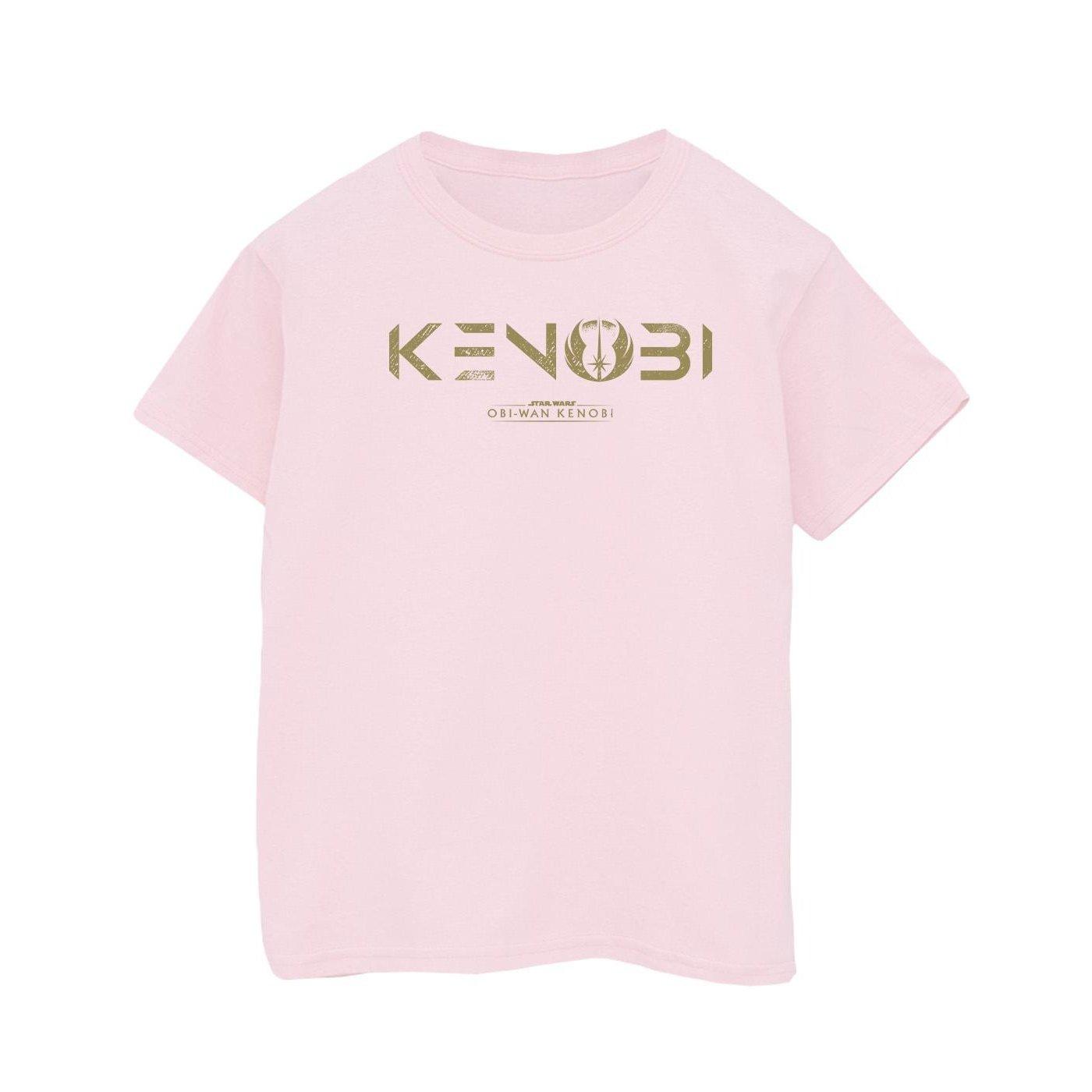 Obiwan Kenobi Logo Tshirt Jungen Pink 104 von STAR WARS