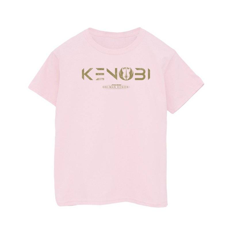 Obiwan Kenobi Logo Tshirt Jungen Pink 116 von STAR WARS