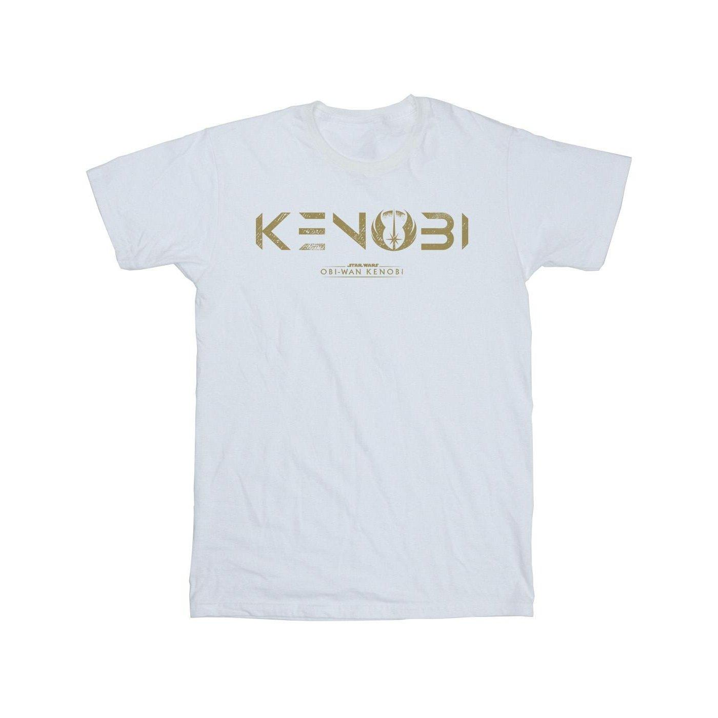 Obiwan Kenobi Logo Tshirt Jungen Weiss 128 von STAR WARS