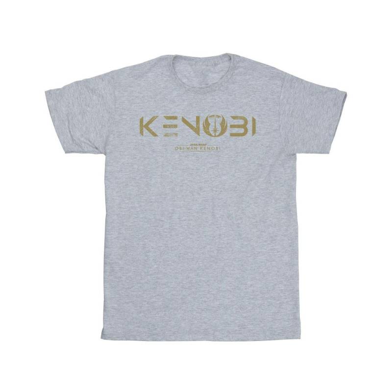 Obiwan Kenobi Logo Tshirt Mädchen Grau 140/146 von STAR WARS