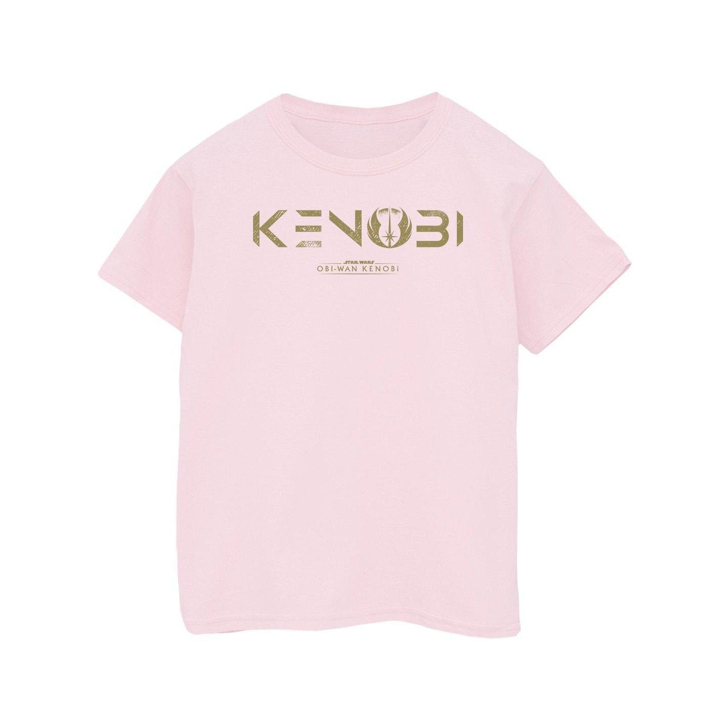 Obiwan Kenobi Logo Tshirt Mädchen Pink 128 von STAR WARS