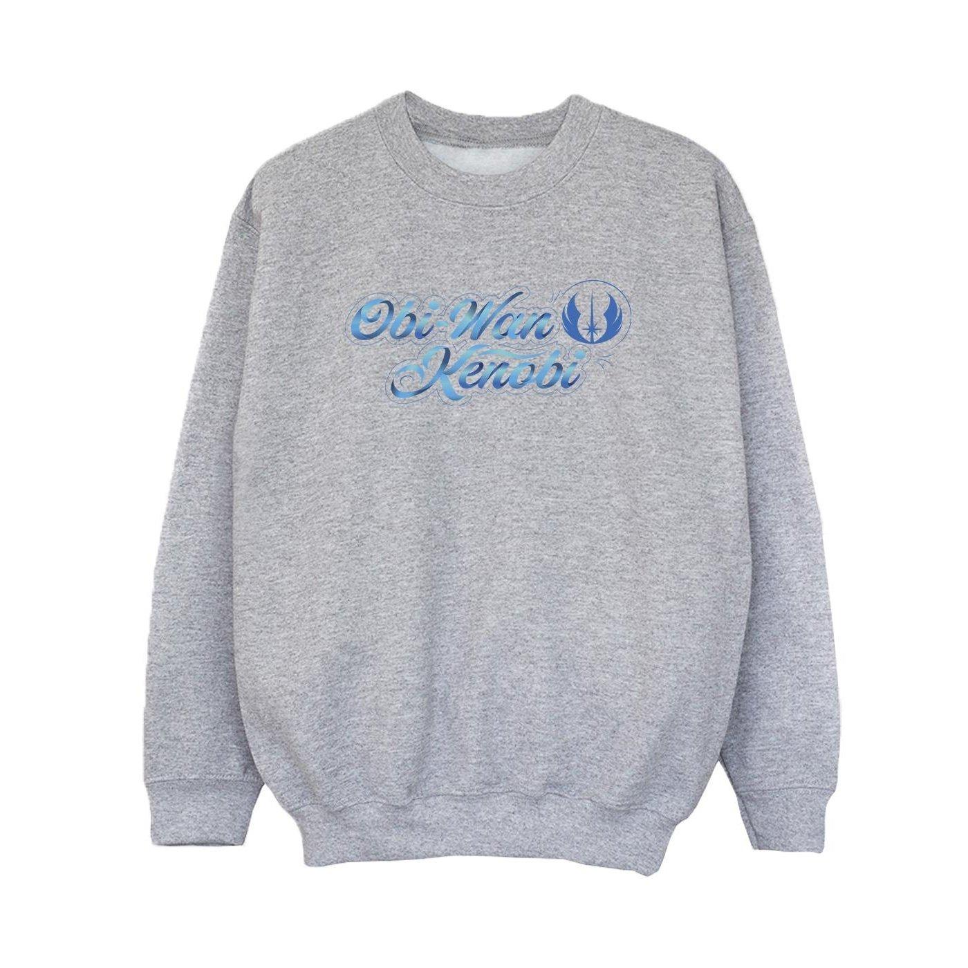 Obiwan Kenobi Ribbon Font Sweatshirt Jungen Grau 140/146 von STAR WARS