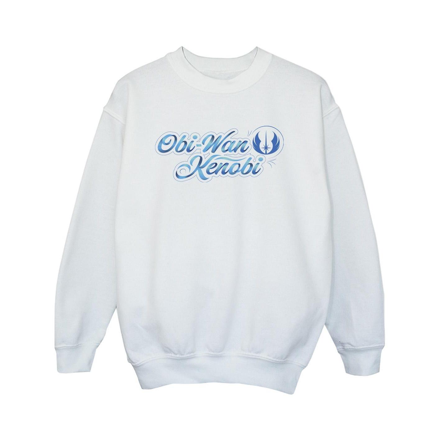 Obiwan Kenobi Ribbon Font Sweatshirt Jungen Weiss 140/146 von STAR WARS