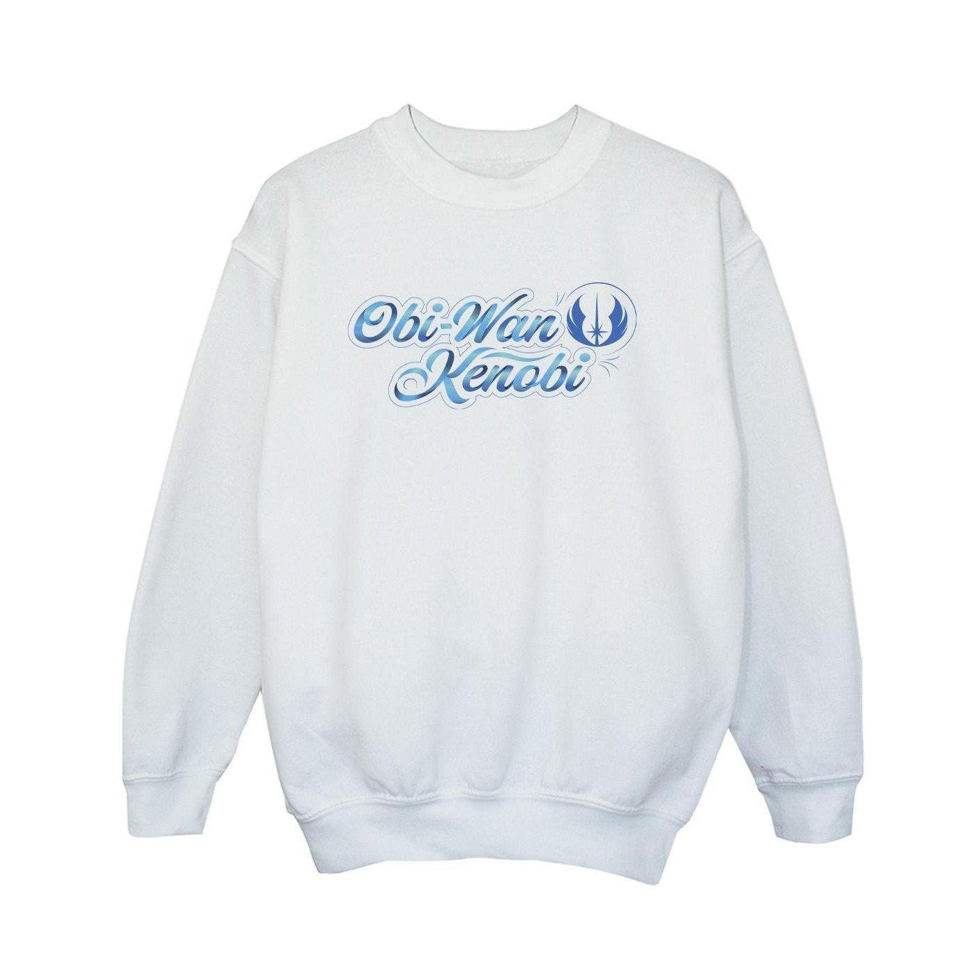 Obiwan Kenobi Ribbon Font Sweatshirt Jungen Weiss 152-158 von STAR WARS