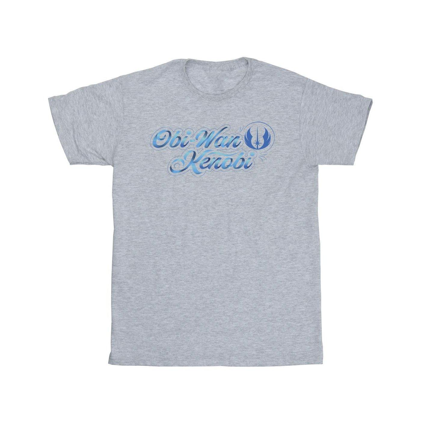 Obiwan Kenobi Ribbon Font Tshirt Mädchen Grau 116 von STAR WARS