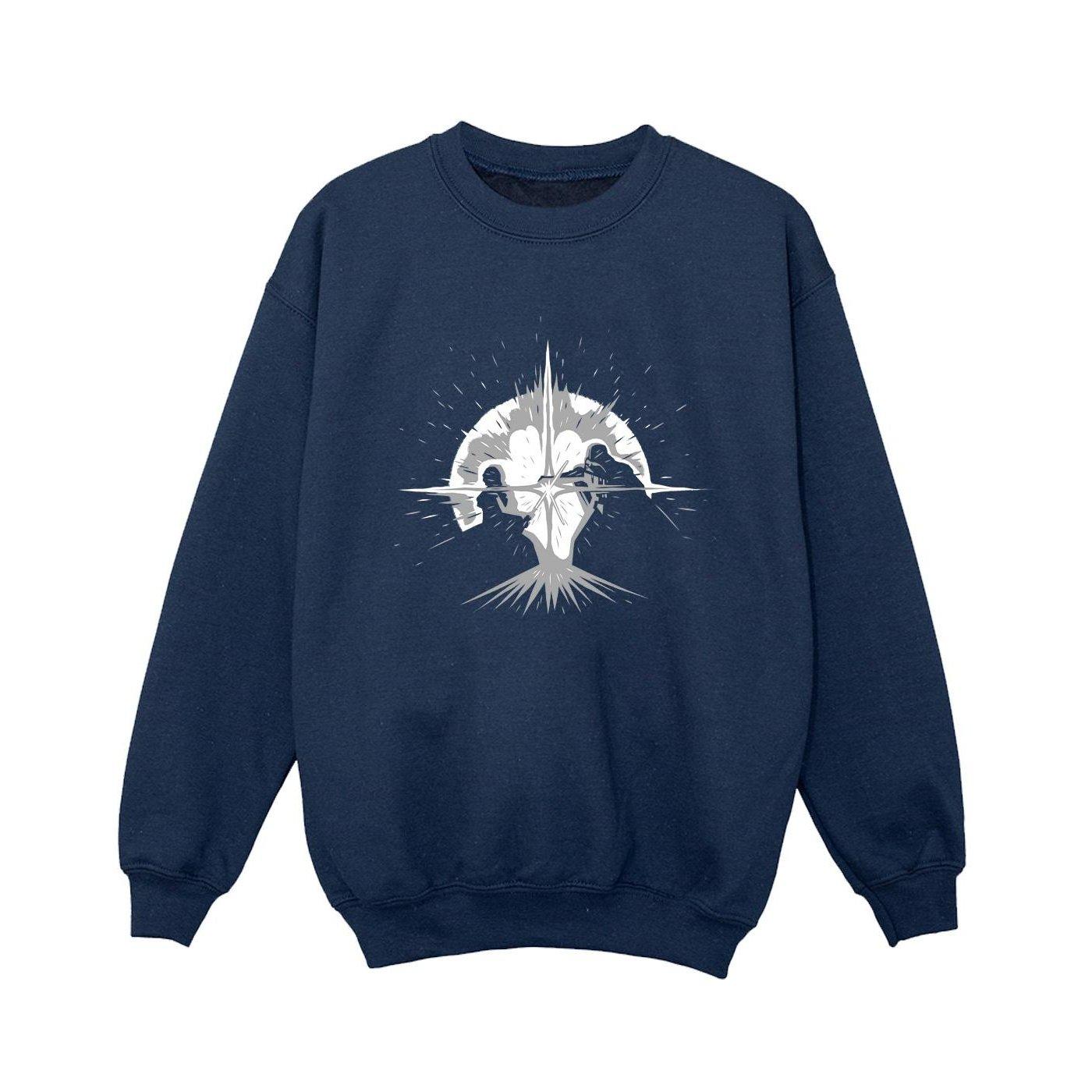 Obiwan Kenobi Saber Silhouette Fight Sweatshirt Jungen Marine 152-158 von STAR WARS