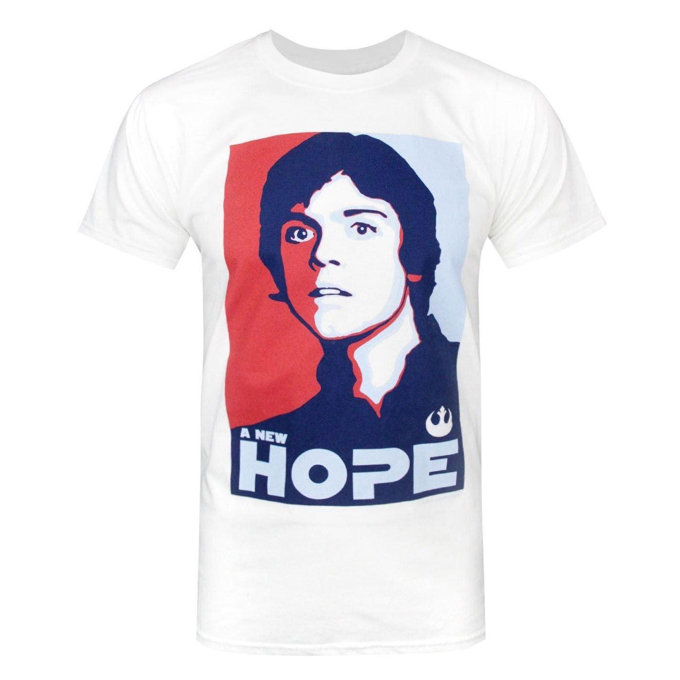 Offizielles Luke Skywalker A New Hope Tshirt Herren Weiss M von STAR WARS