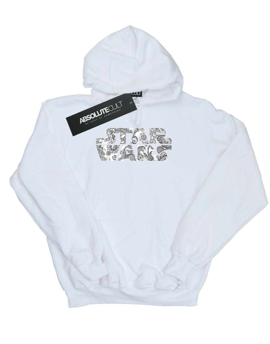 Ornamental Logo Kapuzenpullover Herren Weiss 3XL von STAR WARS