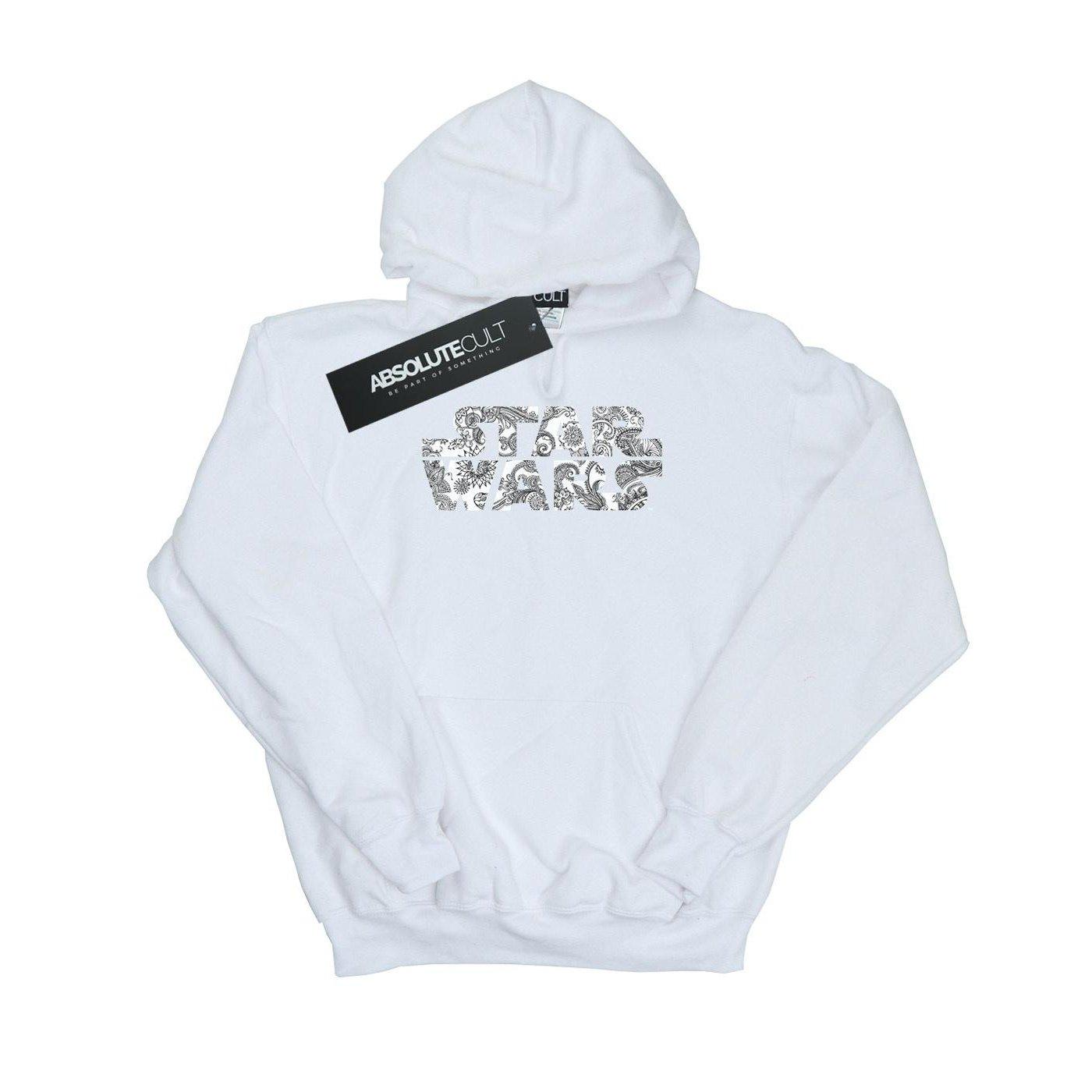 Ornamental Logo Kapuzenpullover Jungen Weiss 128 von STAR WARS