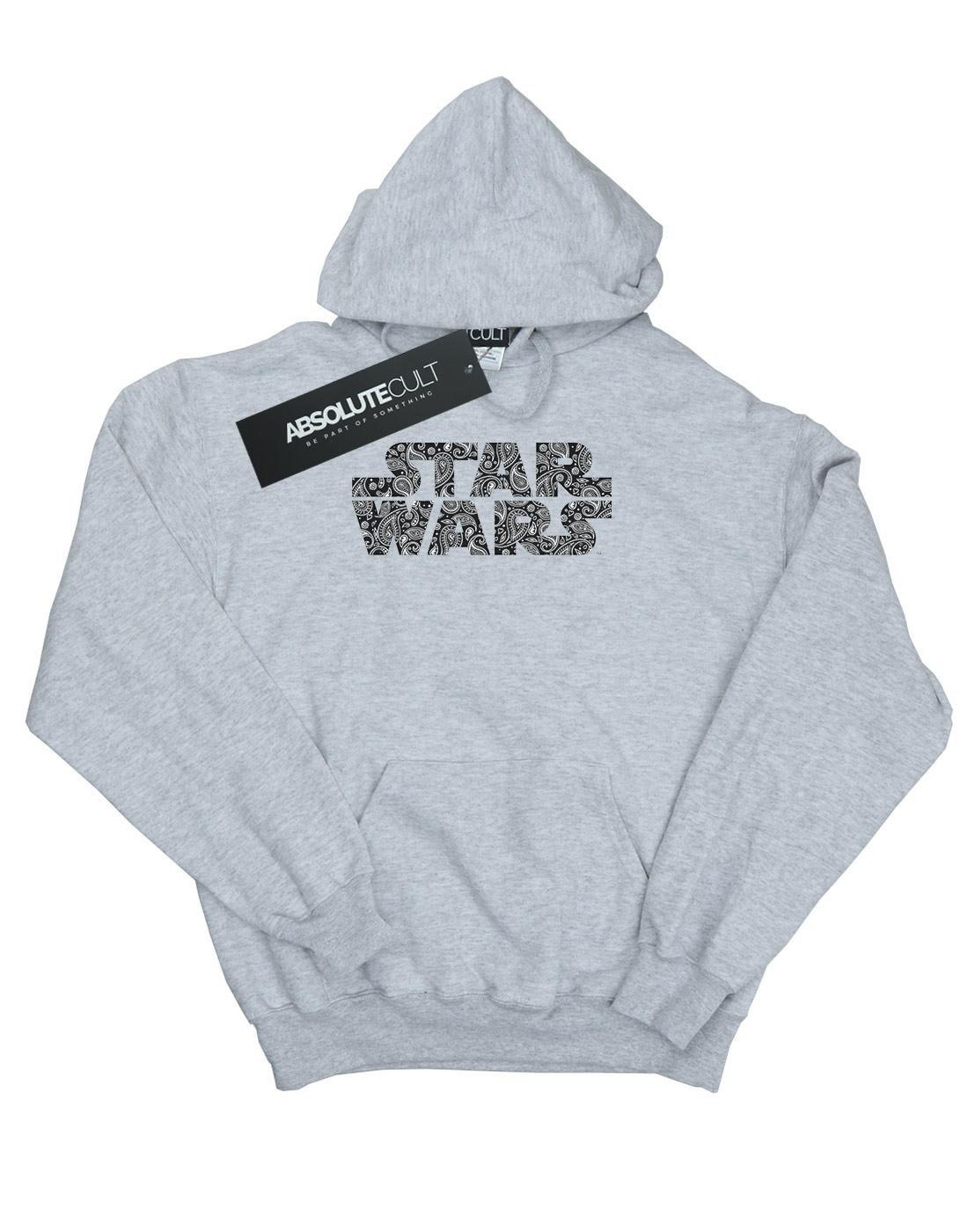 Paisley Logo Kapuzenpullover Herren Grau S von STAR WARS