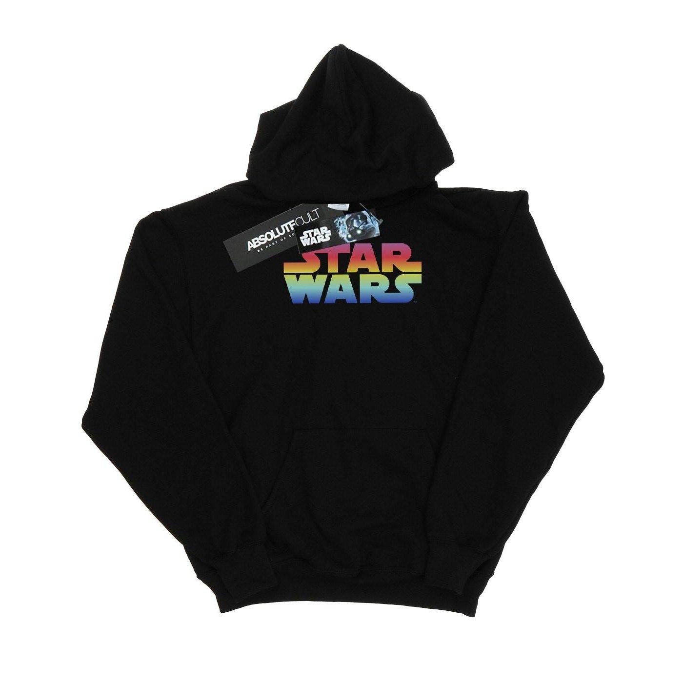 Rainbow Logo Kapuzenpullover Mädchen Schwarz 140/146 von STAR WARS