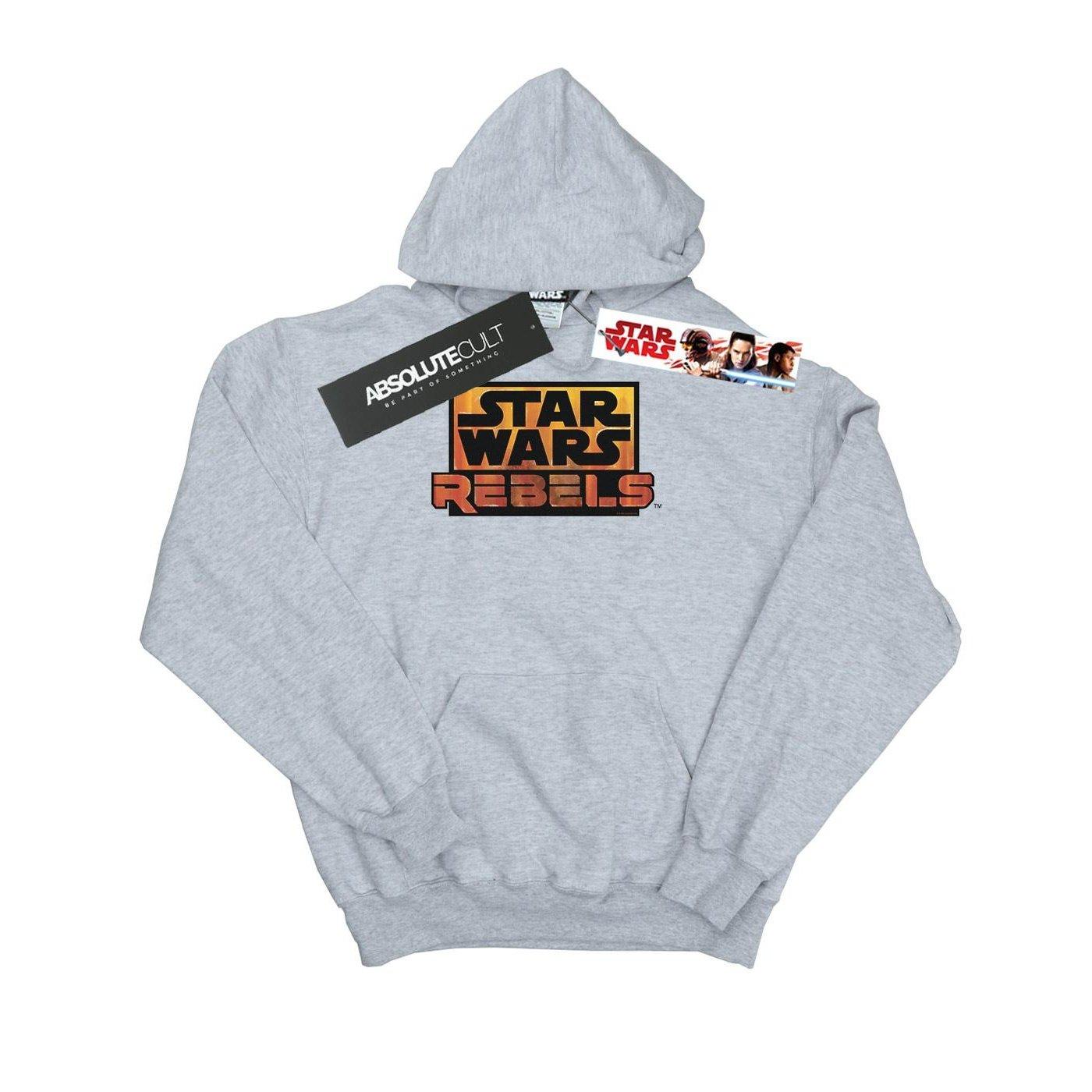 Rebels Logo Kapuzenpullover Jungen Grau 116 von STAR WARS