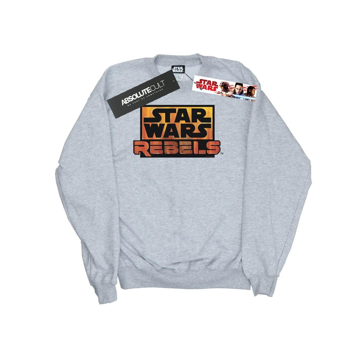 Rebels Logo Sweatshirt Jungen Grau 140/146 von STAR WARS