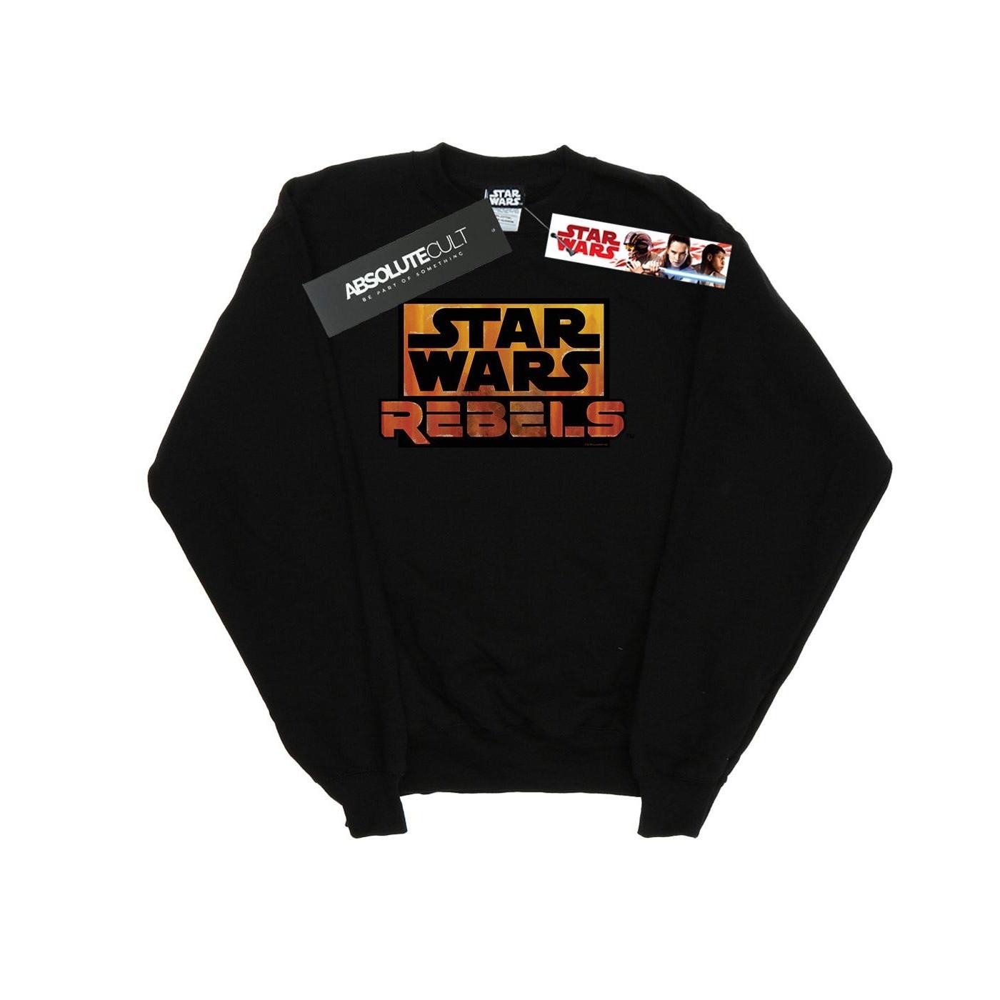 Rebels Logo Sweatshirt Jungen Schwarz 116 von STAR WARS