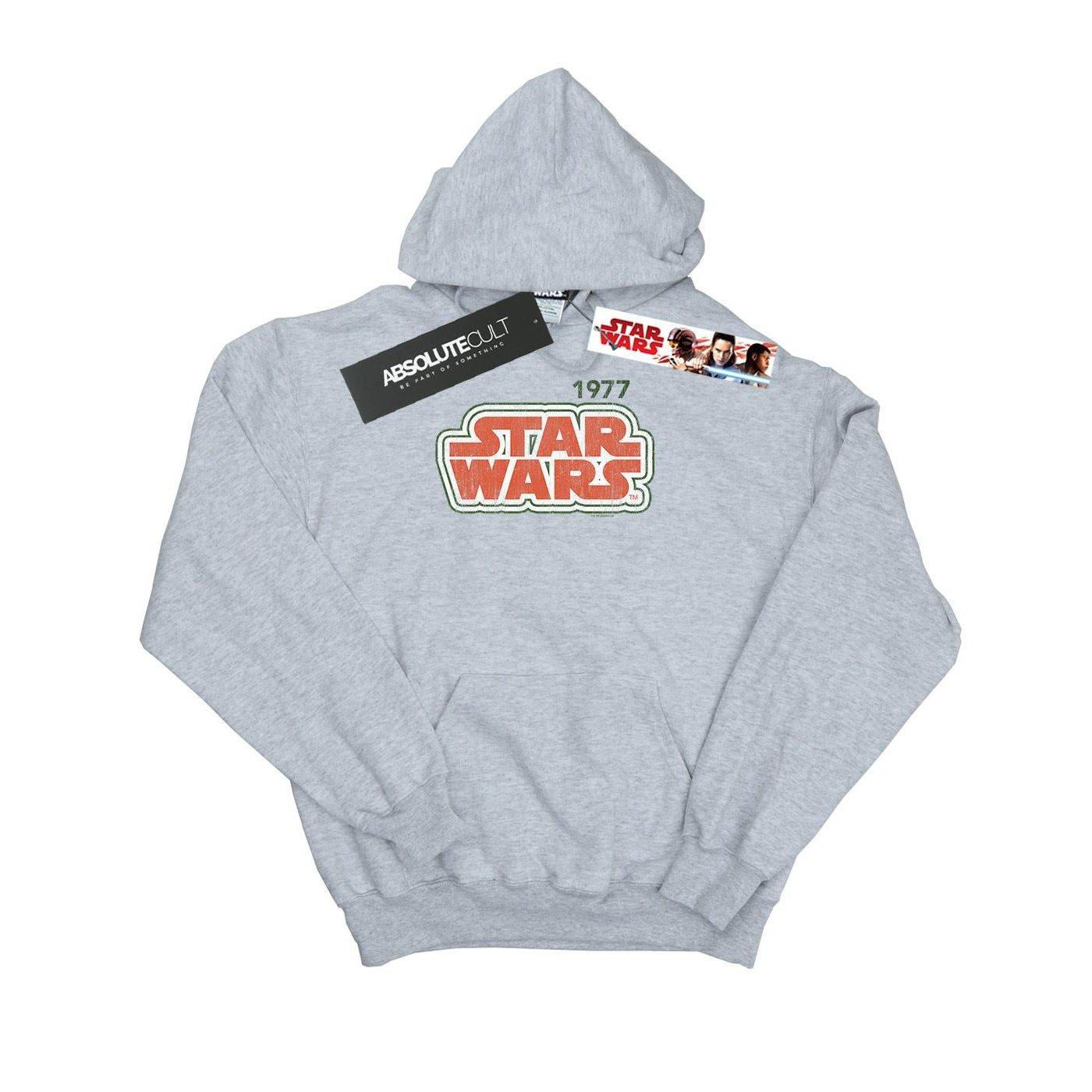 Retro Outline Kapuzenpullover Damen Grau XL von STAR WARS