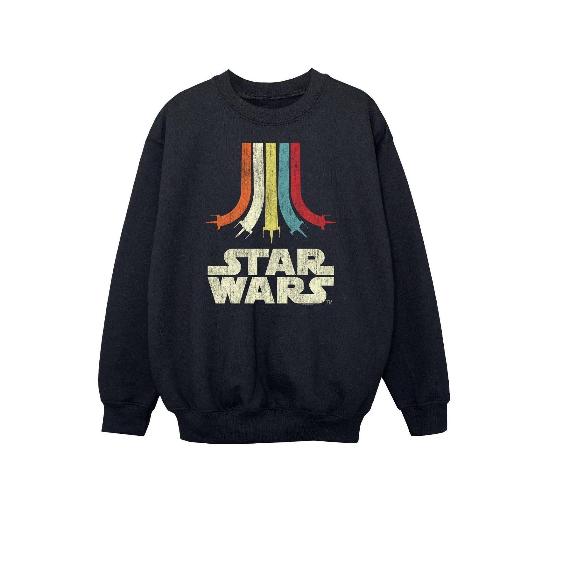 Retro Sweatshirt Jungen Schwarz 128 von STAR WARS