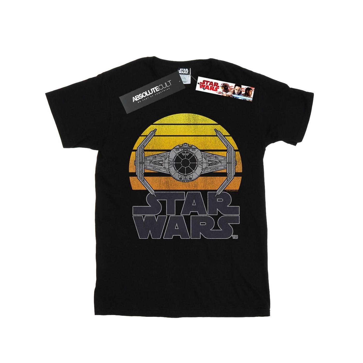 Sunset Tie Fighter Tshirt Jungen Schwarz 116 von STAR WARS