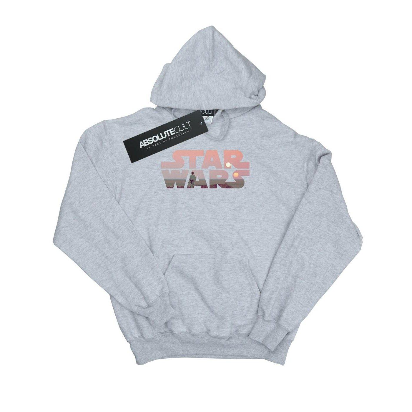 Tatooine Logo Kapuzenpullover Damen Grau XL von STAR WARS