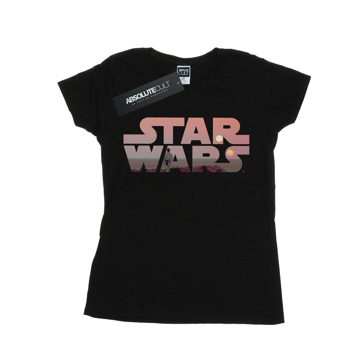 Tatooine Logo Tshirt Damen Schwarz L von STAR WARS