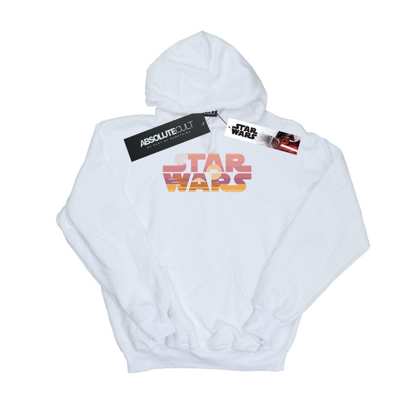 Tatooine Suns Logo Kapuzenpullover Damen Weiss M von STAR WARS