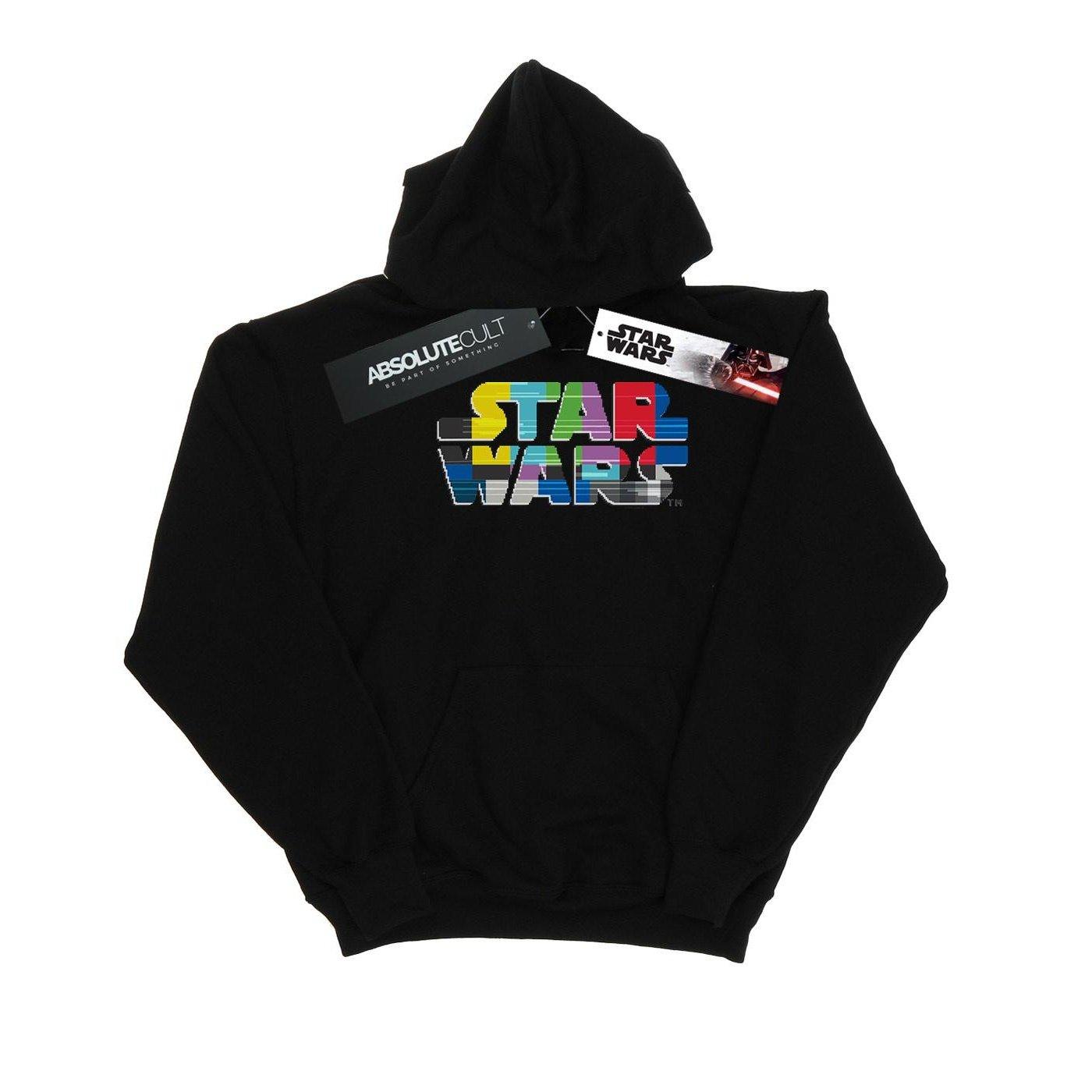 Test Card Logo Kapuzenpullover Mädchen Schwarz 116 von STAR WARS