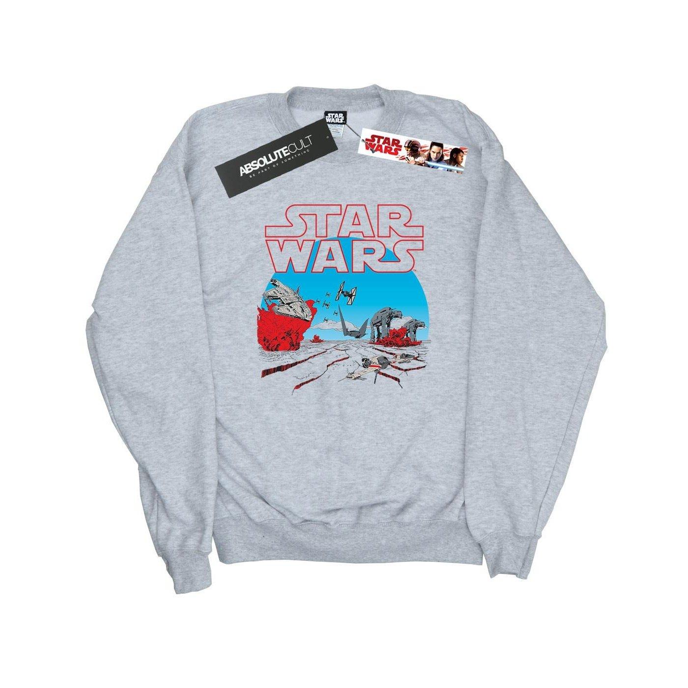 The Last Jedi Action Scene Sweatshirt Damen Grau L von STAR WARS