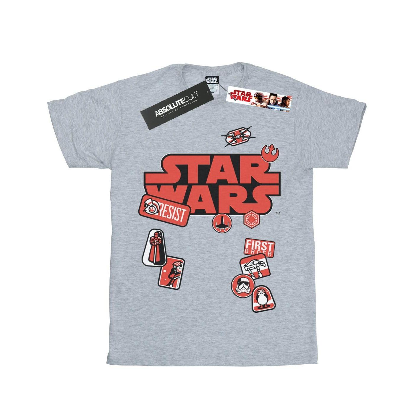 The Last Jedi Badges Tshirt Mädchen Grau 116 von STAR WARS