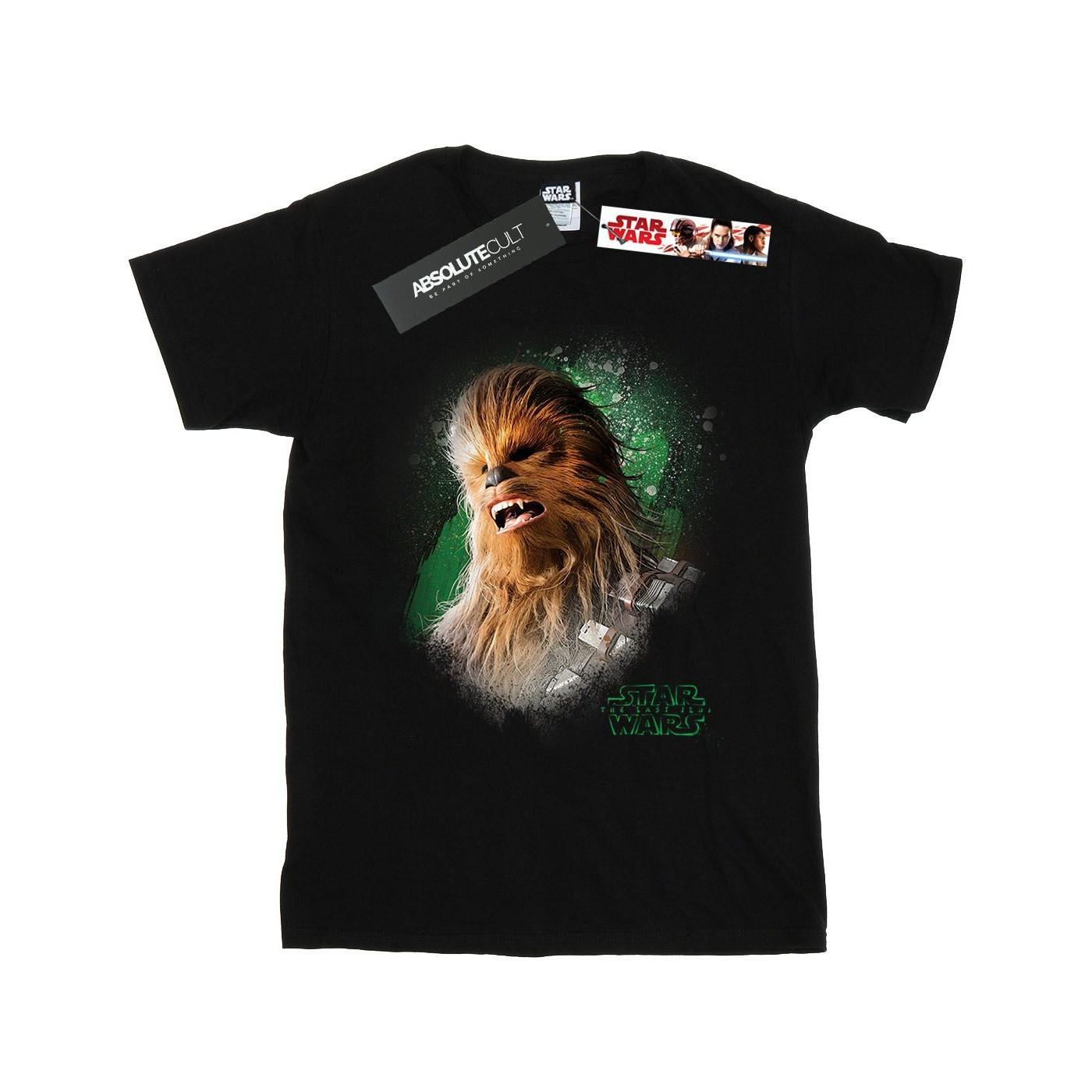 The Last Jedi Chewbacca Brushed Tshirt Mädchen Schwarz 140/146 von STAR WARS