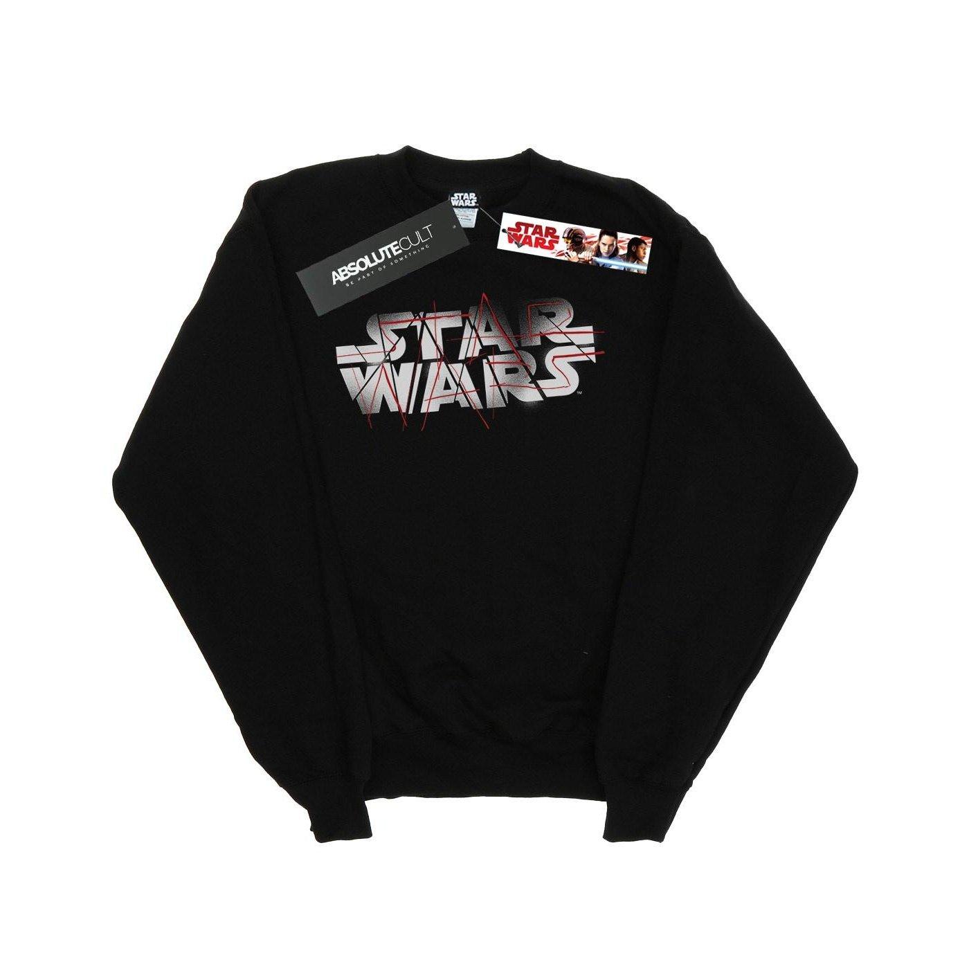 The Last Jedi Spray Logo Sweatshirt Damen Schwarz XXL von STAR WARS