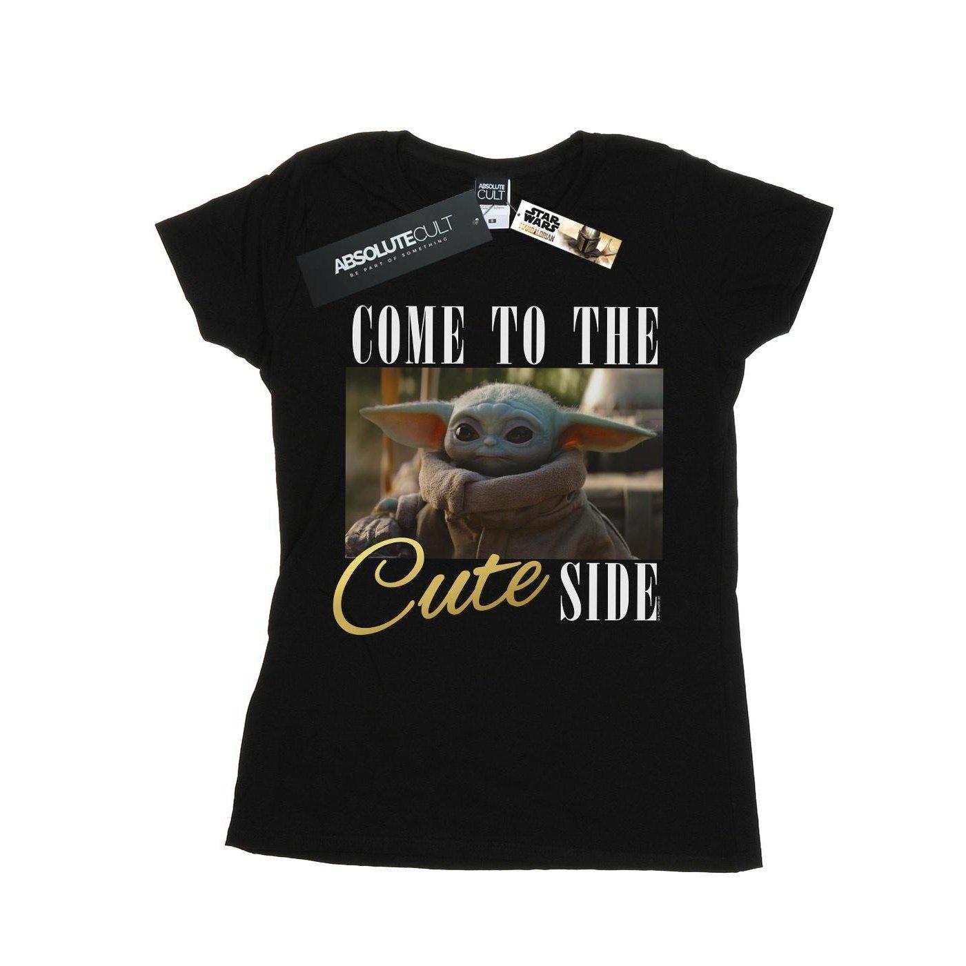 The Mandalorian Come To The Cute Side Tshirt Damen Schwarz M von STAR WARS