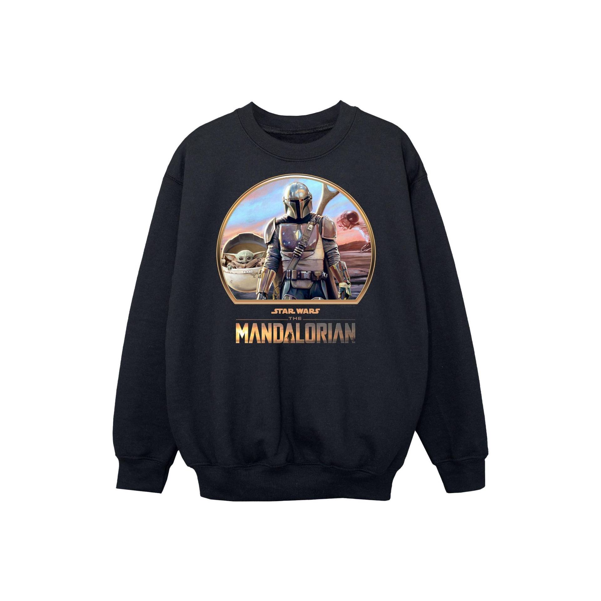 The Mandalorian Mando And The Child Sweatshirt Jungen Schwarz 152-158 von STAR WARS