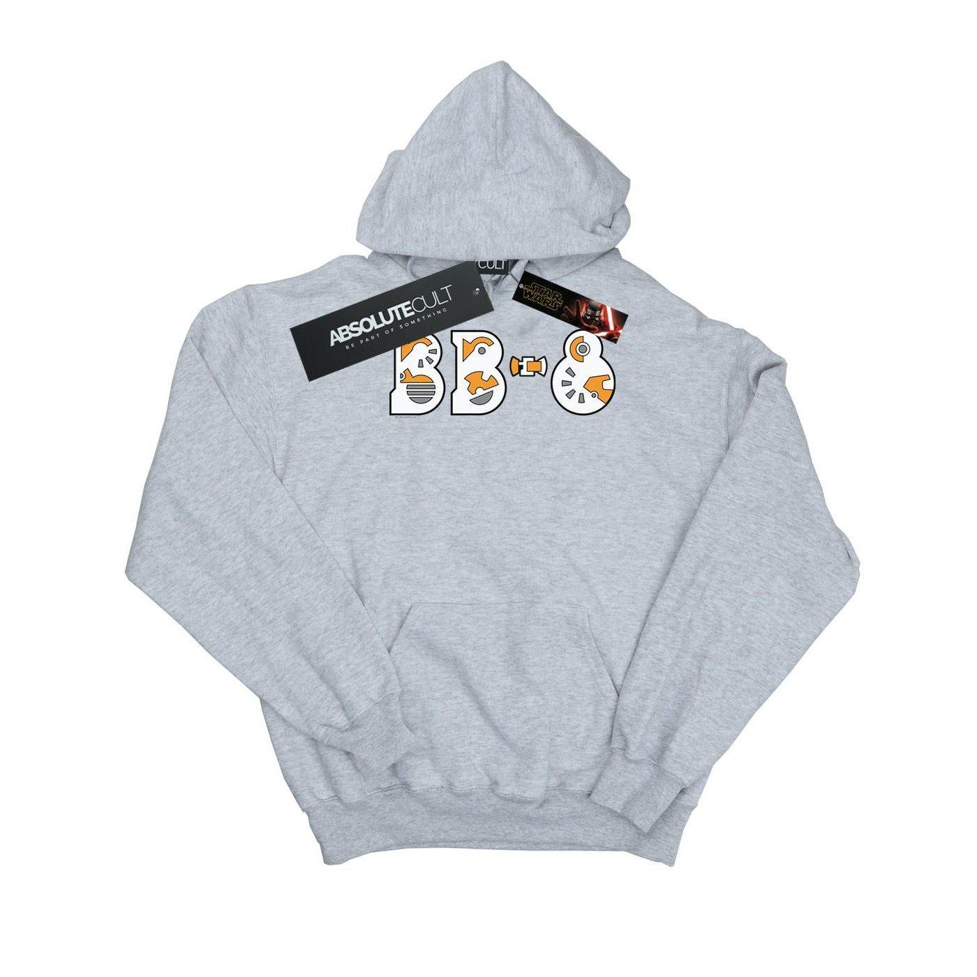 The Rise Of Skywalker Bb8 Text Logo Kapuzenpullover Damen Grau M von STAR WARS