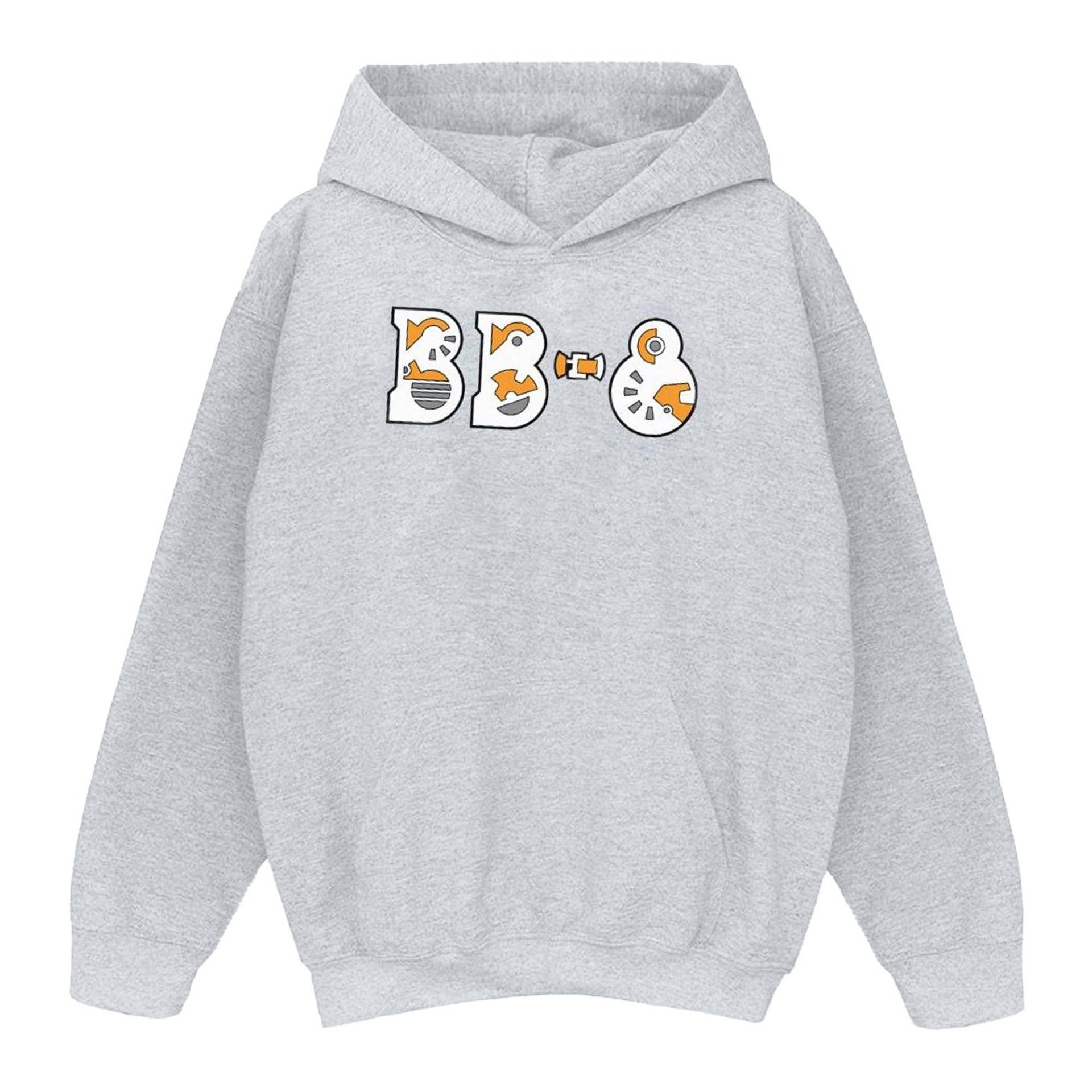 The Rise Of Skywalker Bb8 Text Logo Kapuzenpullover Mädchen Grau 152-158 von STAR WARS