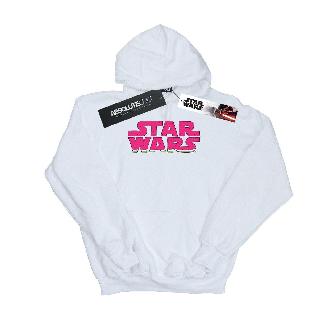 Watermelon Logo Kapuzenpullover Damen Weiss M von STAR WARS