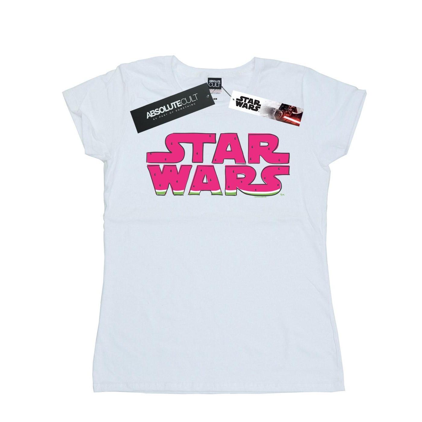 Watermelon Logo Tshirt Damen Weiss M von STAR WARS