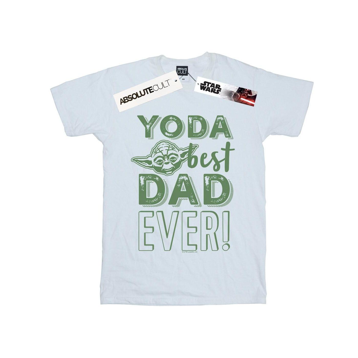 Yoda Best Dad Tshirt Mädchen Weiss 116 von STAR WARS