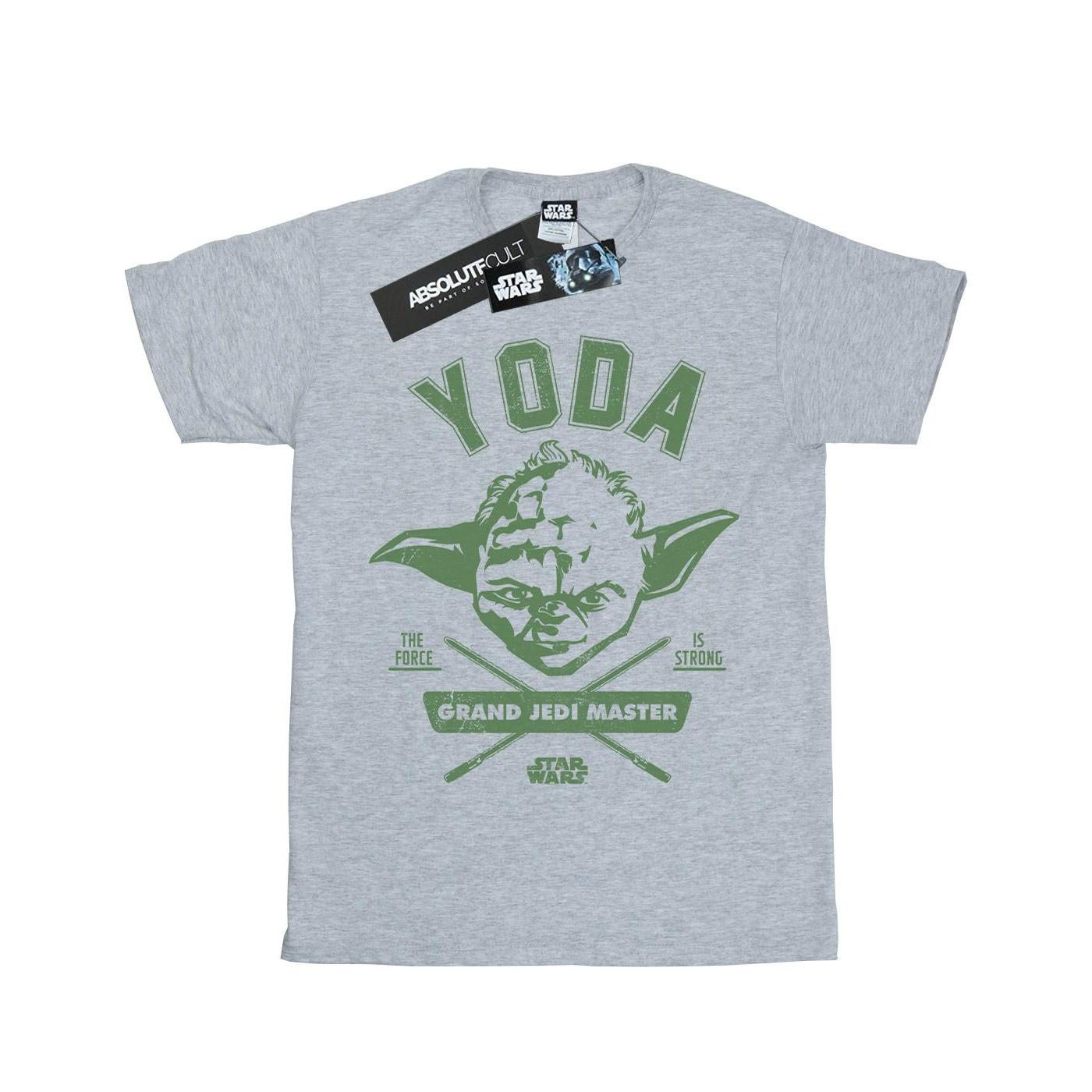 Yoda Collegiate Tshirt Jungen Grau 116 von STAR WARS