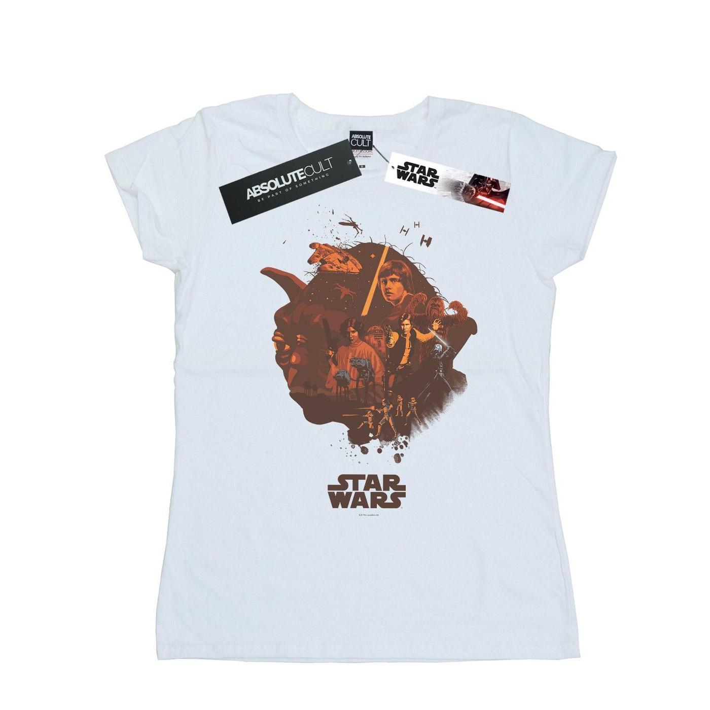 Yoda Montage Tshirt Damen Weiss S von STAR WARS