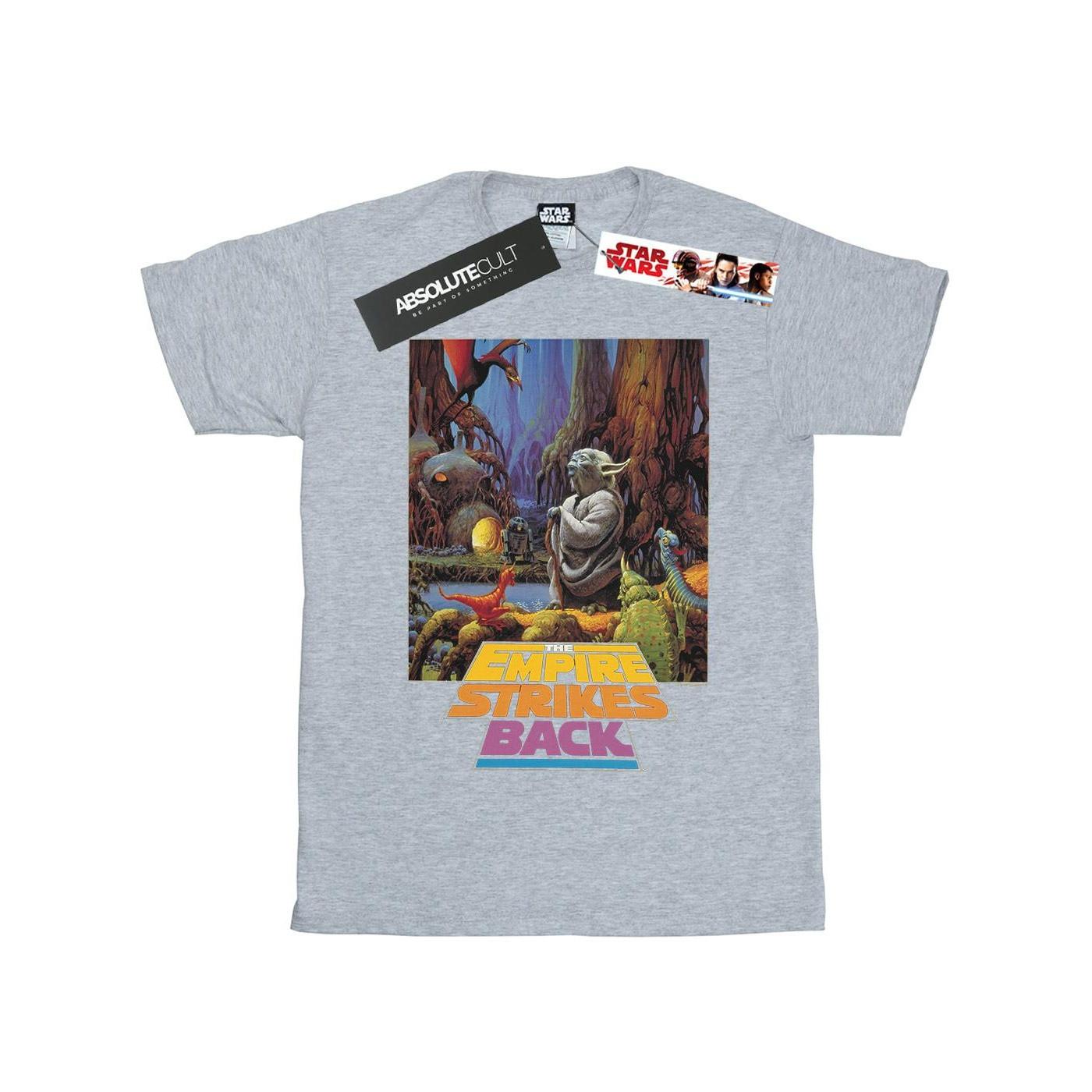Yoda Poster Tshirt Damen Grau S von STAR WARS