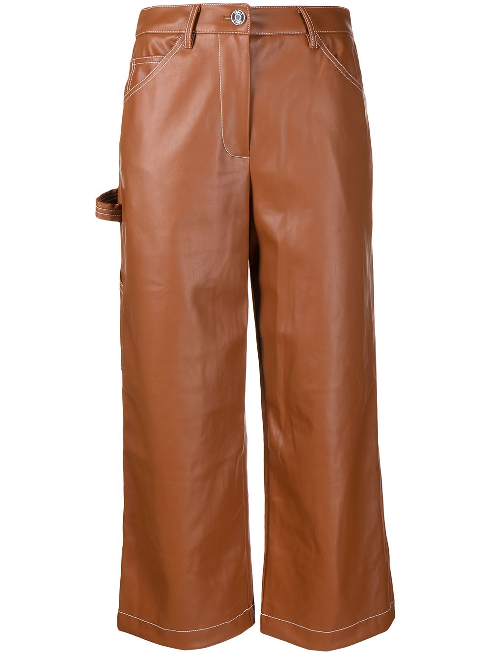 STAUD Domino cropped wide leg trousers - Brown von STAUD