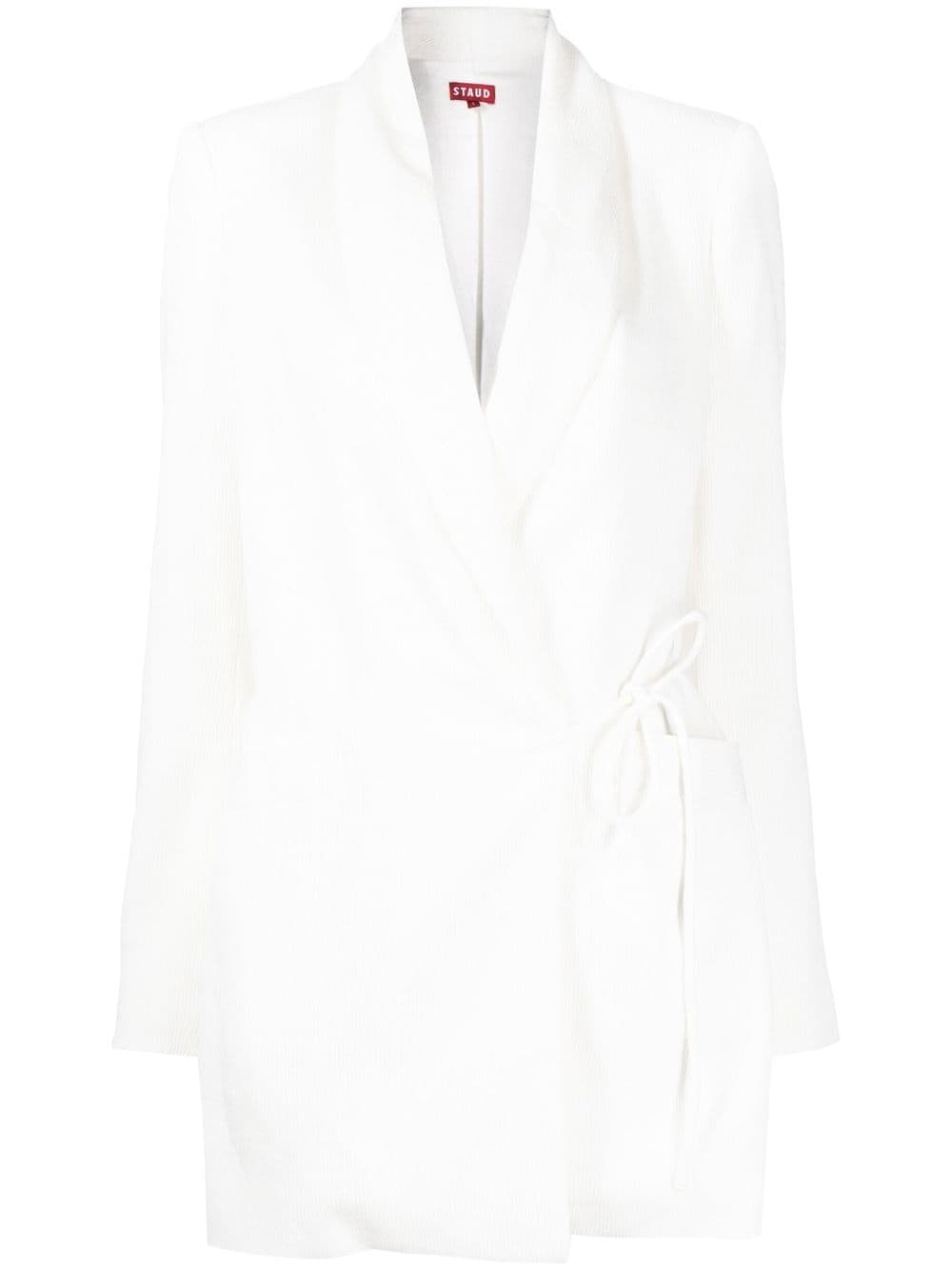 STAUD Everly tie-fastened blazer - White von STAUD