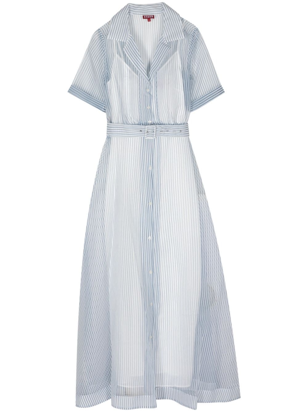 STAUD Millie striped organza maxi dress - Blue von STAUD