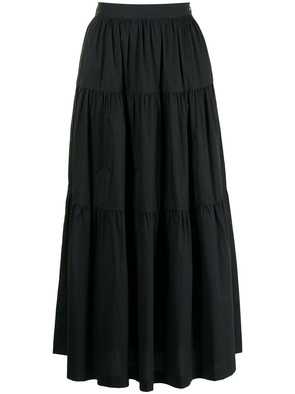 STAUD Sea tiered full skirt - Black von STAUD