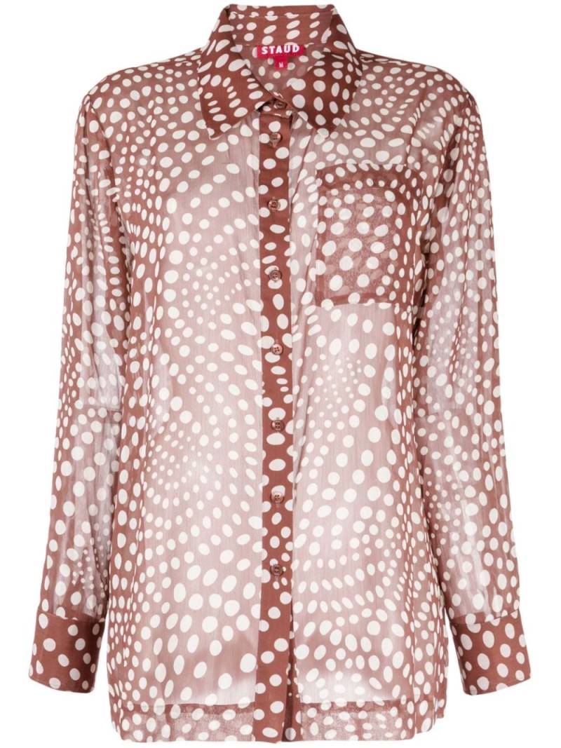 STAUD graphic-print semi-sheer shirt - Brown von STAUD