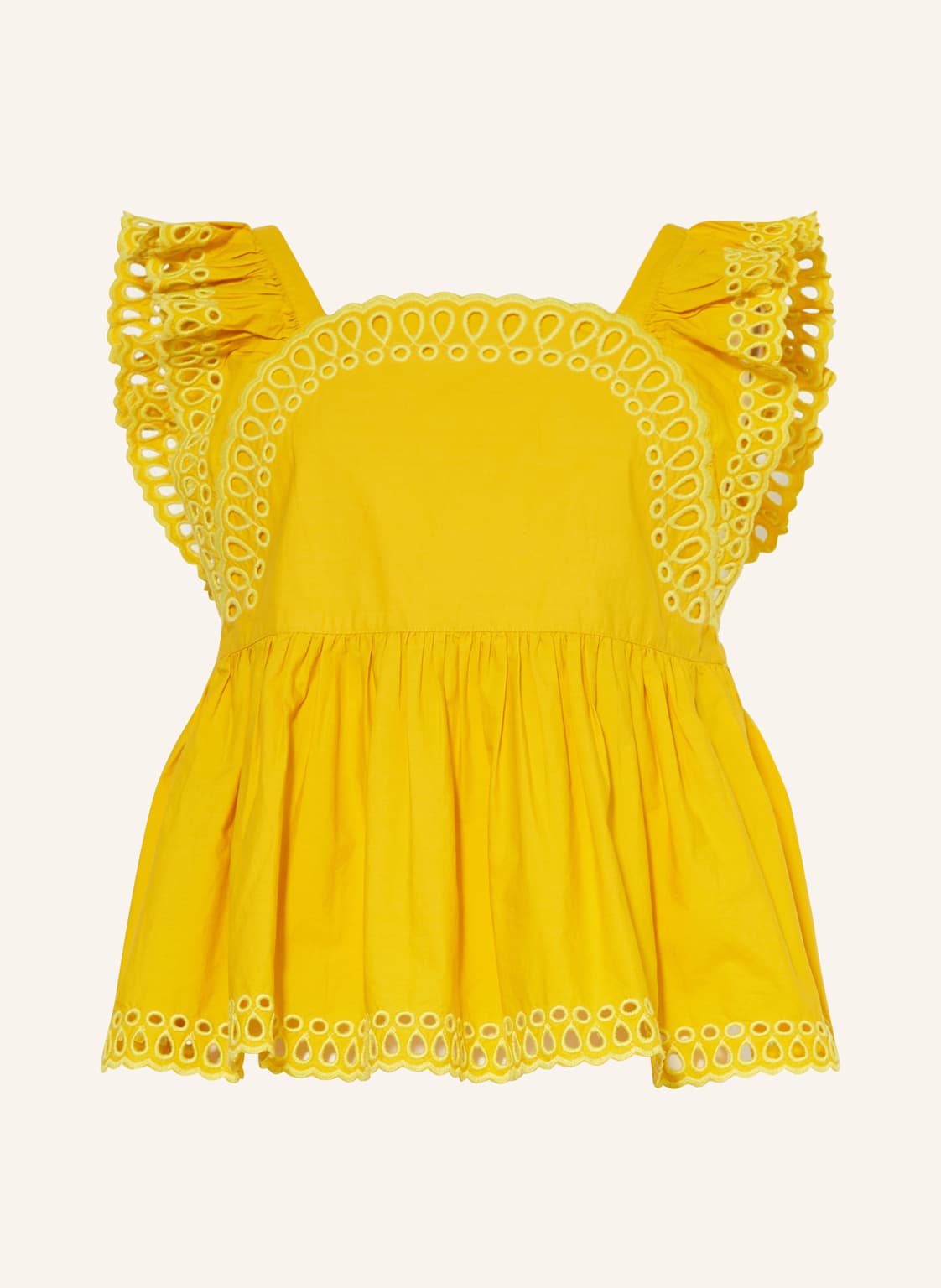 Stella Mccartney Kids Top Mit Lochspitze gelb von STELLA McCARTNEY KIDS