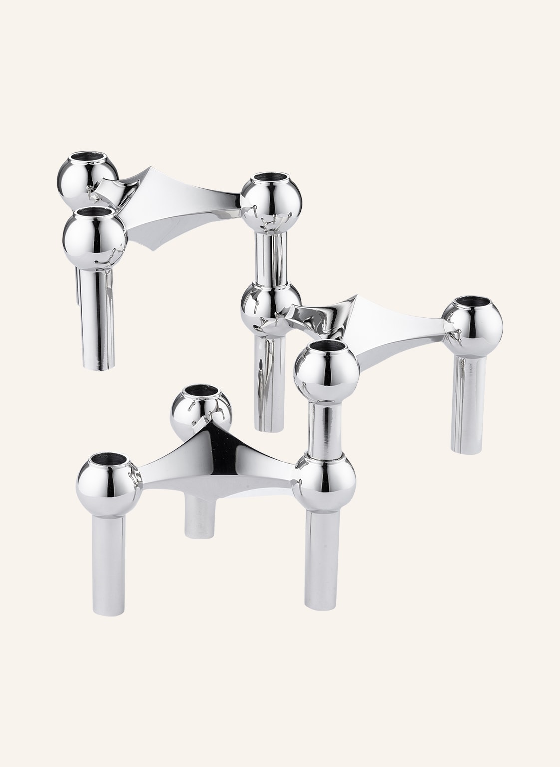 Stoff Nagel 3er-Set Kerzenhalter Stoff Nagel silber Stoff Nagel 3er-Set Kerzenhalter Stoff Nagel silber von STOFF NAGEL