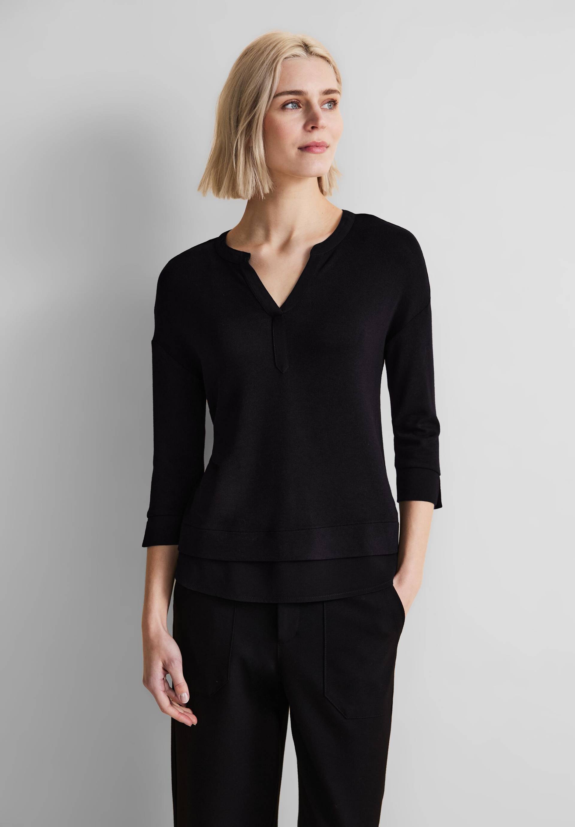 STREET ONE 3/4-Arm-Shirt, mit V-Ausschnitt von STREET ONE