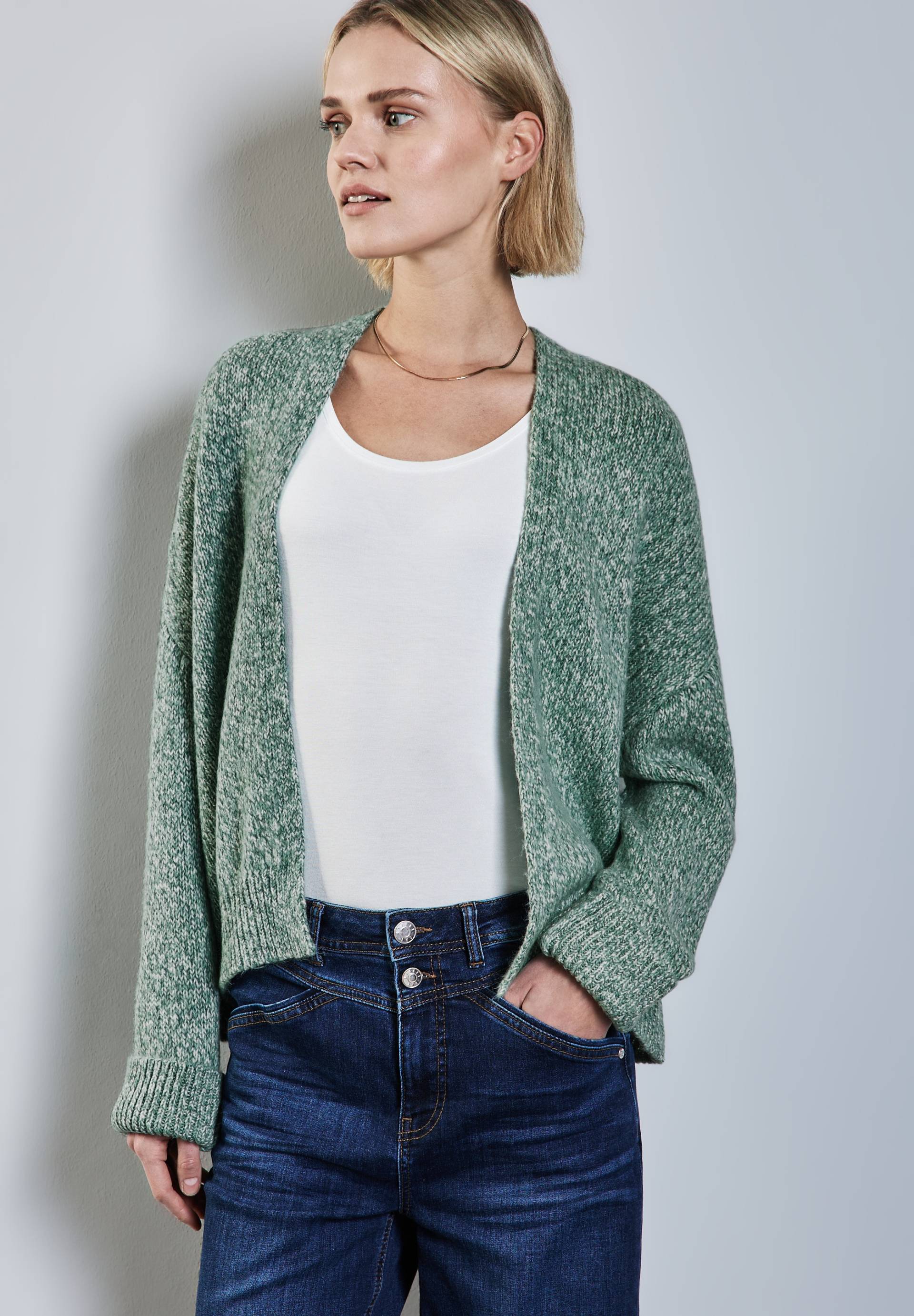 STREET ONE Cardigan, in offener Form, in melierter Optik von STREET ONE