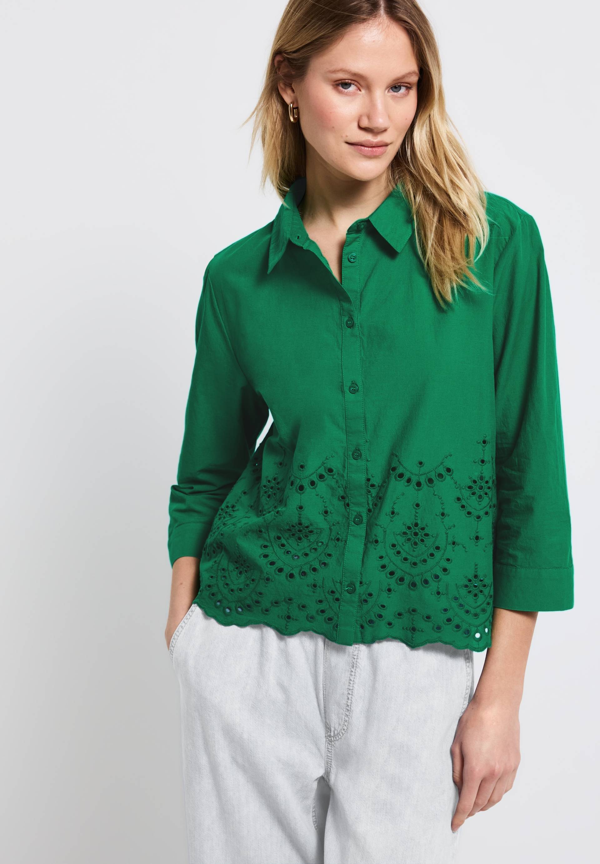 STREET ONE Hemdbluse, mit Stickerei und Knopfleiste von STREET ONE