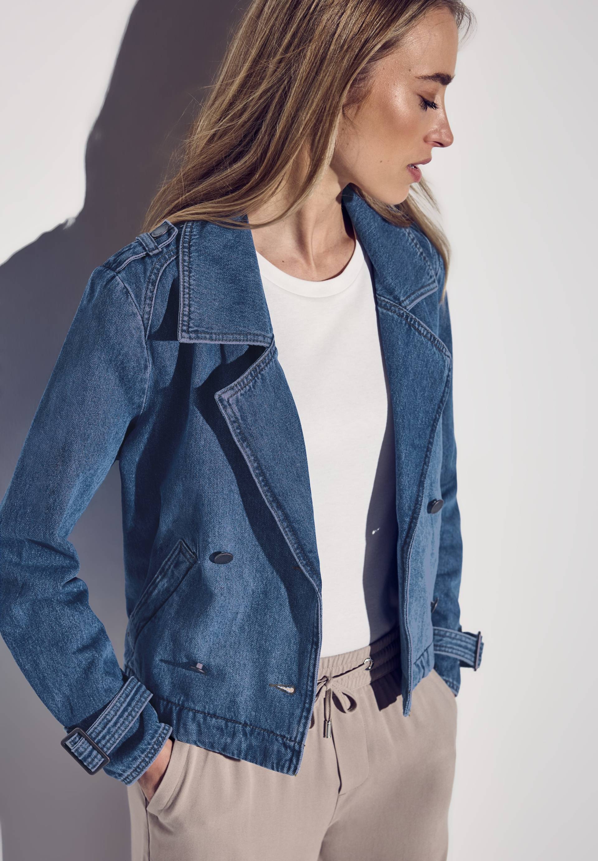 STREET ONE Jeansblazer, im Trenchcoat Look von STREET ONE